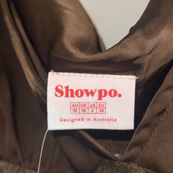 ✨JULIET MIDI DRESS - V NECK LACE INSERT SATIN SLIP SZ 6 DRESS IN CHOCOLATE✨ - Picture 13 of 13